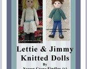 PDF pattern for Knitted Lettie and Jimmy  Dolls by Noreen Crone-Findlay