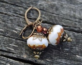 Coconut Czech Glass Earrings - by Last Day of Forever Designs