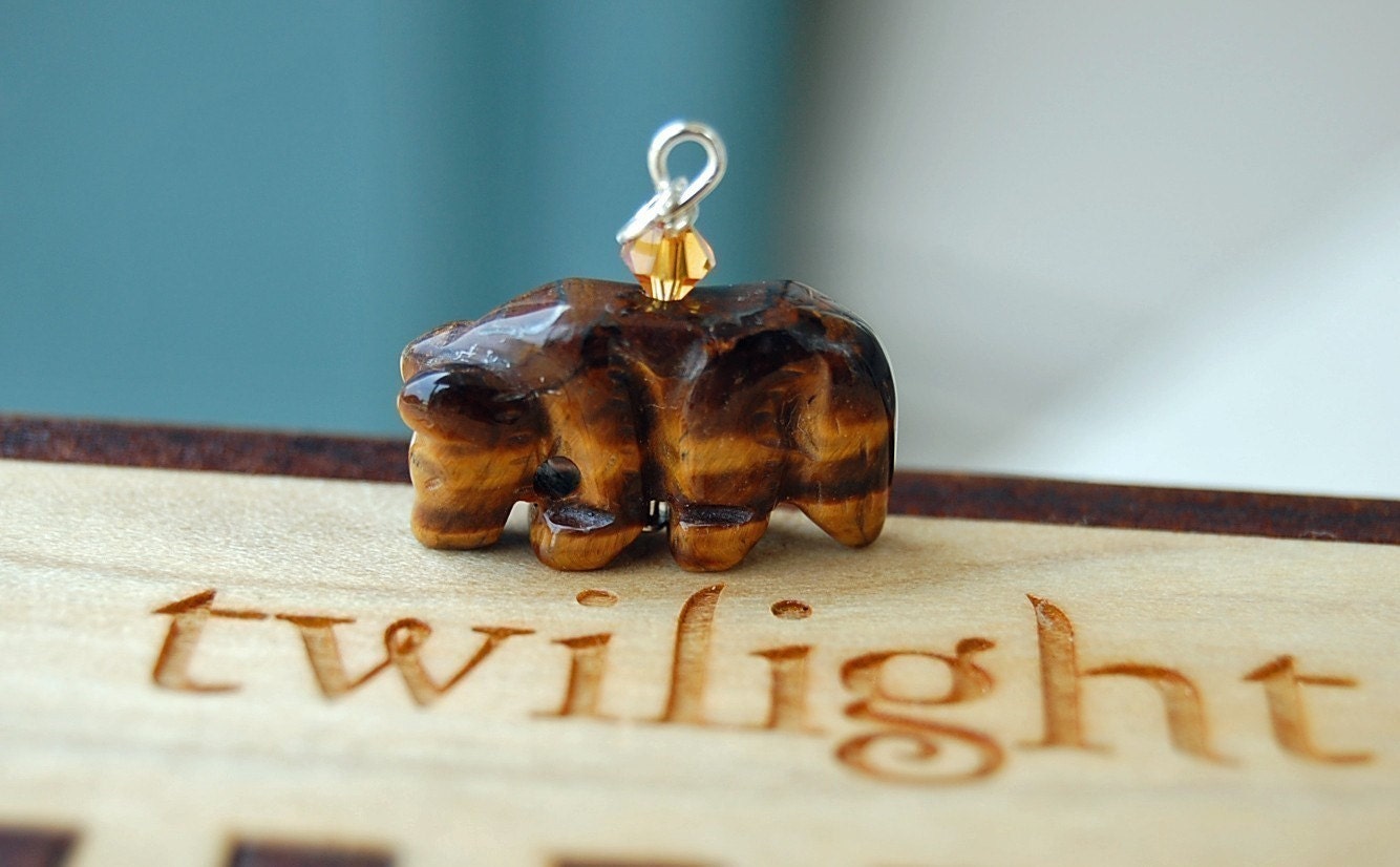 Tigereye Wolf Charm - By Last Day of Forever Designs