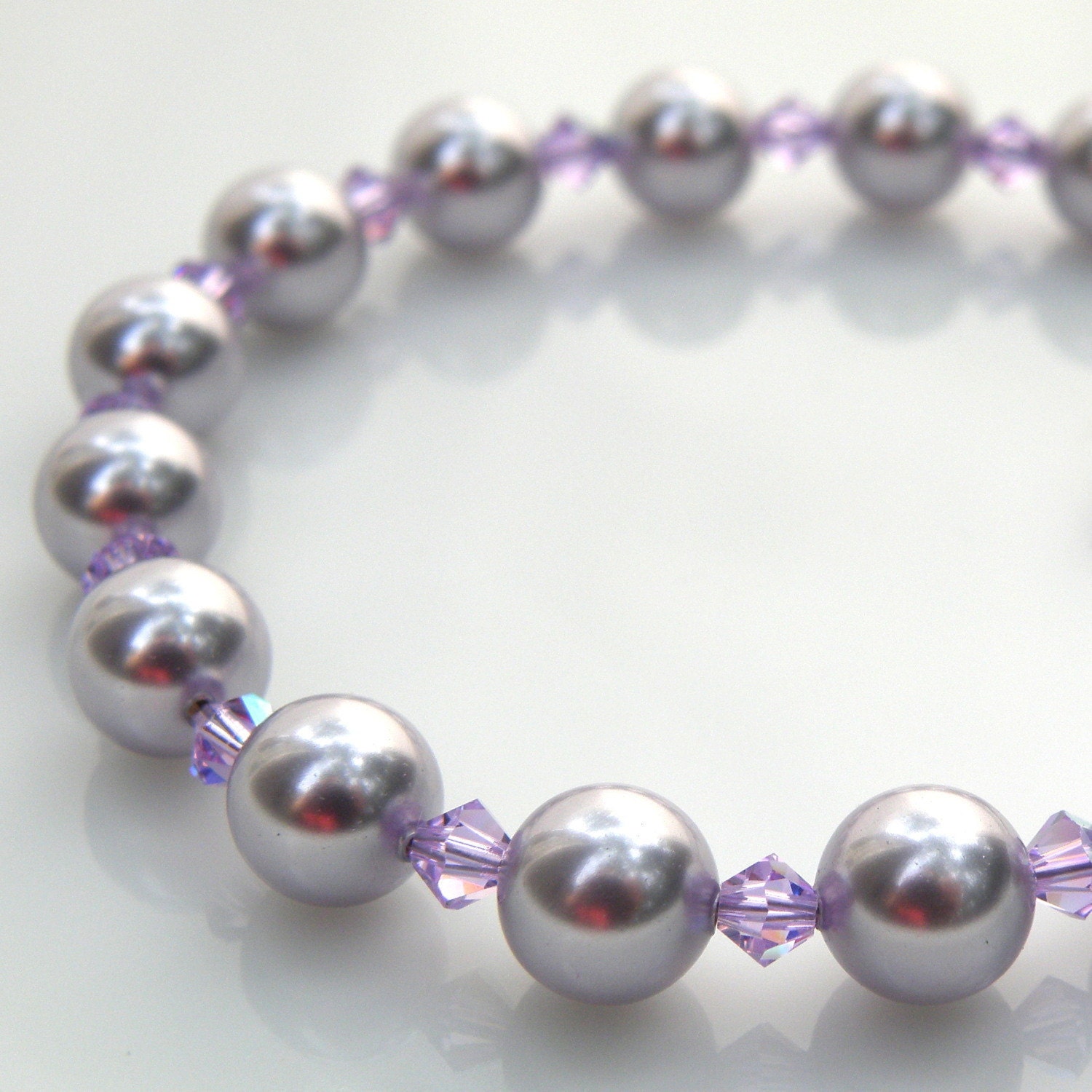Bridesmaid Pearl Bracelet, Lavender, Violet, Lilac, Handmade Wedding Jewelry, Color Options, Spring Fashion