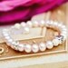 Eliza ... pale pink freshwater pearl baby newborn girl toddler initial monogram bracelet
