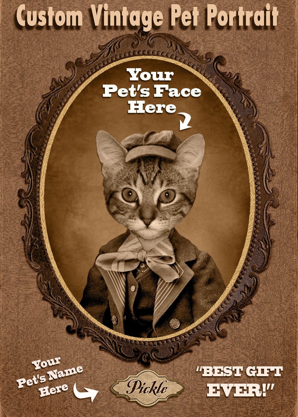 Custom Pet Portrait: Vintage Image of Your Pet