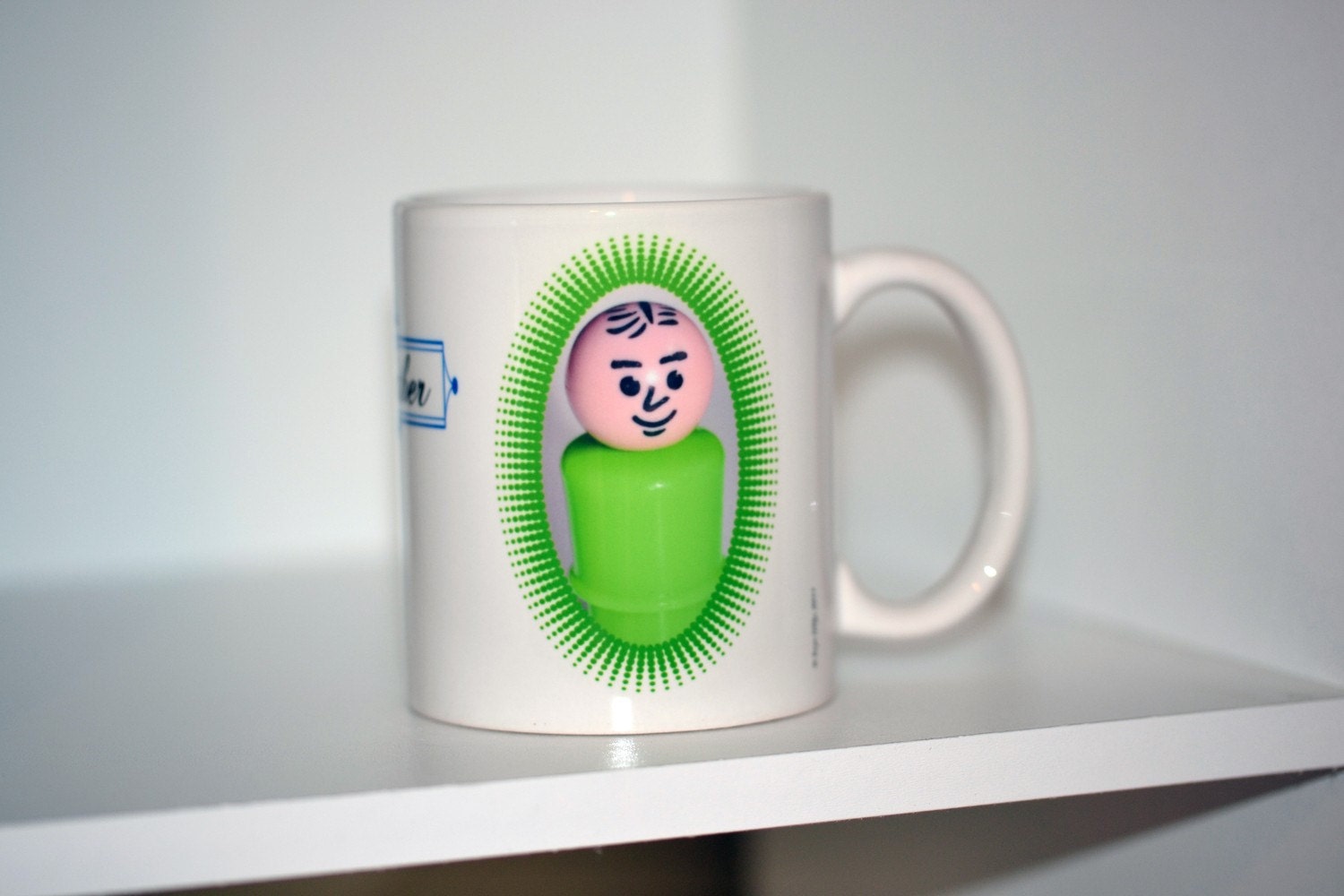 Little People Green Balding Father, Fathers Day coffee Mug Pop Art Mug, birthdays