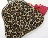 Frame Kisslock Closure Coin Purse - Leopard