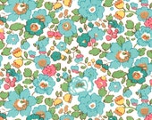 Liberty Tana Lawn Betsy Turquoise Fabric Half Yard - Alicecarolinesupply