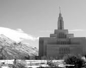 Black and White Draper LDS Temple 8x10 Fine Art Print