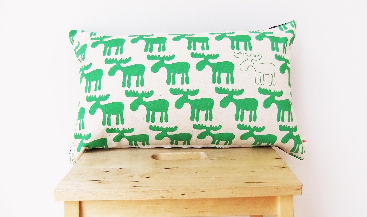 Green Moose Cushion Cover - 50cm x 30cm