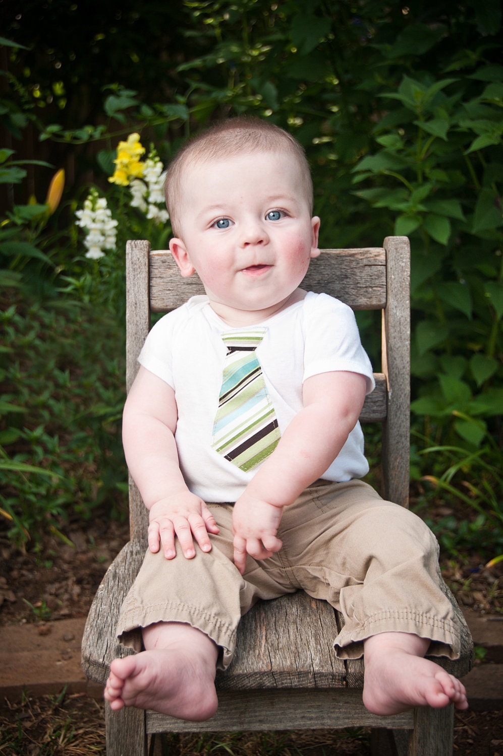 Sophisticated Striped Tie s/s Gerber Onesie or Shirt - NB - 5T