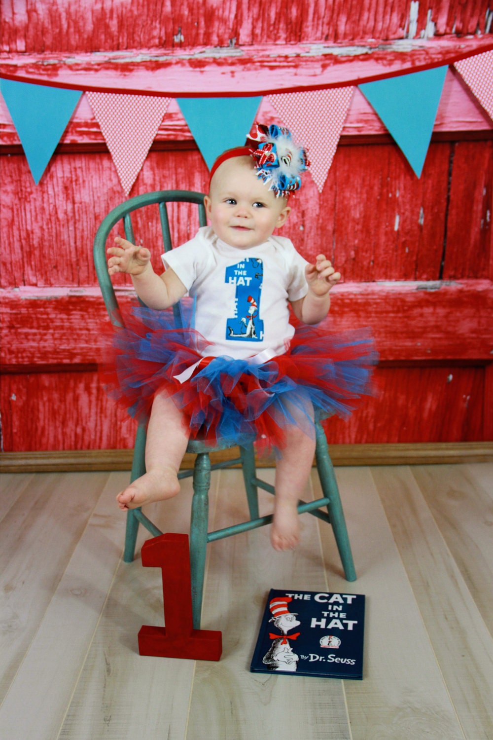 Dr. Seuss Cat in the Hat First 1st Birthday Infant Tutu Outfit - 12 months