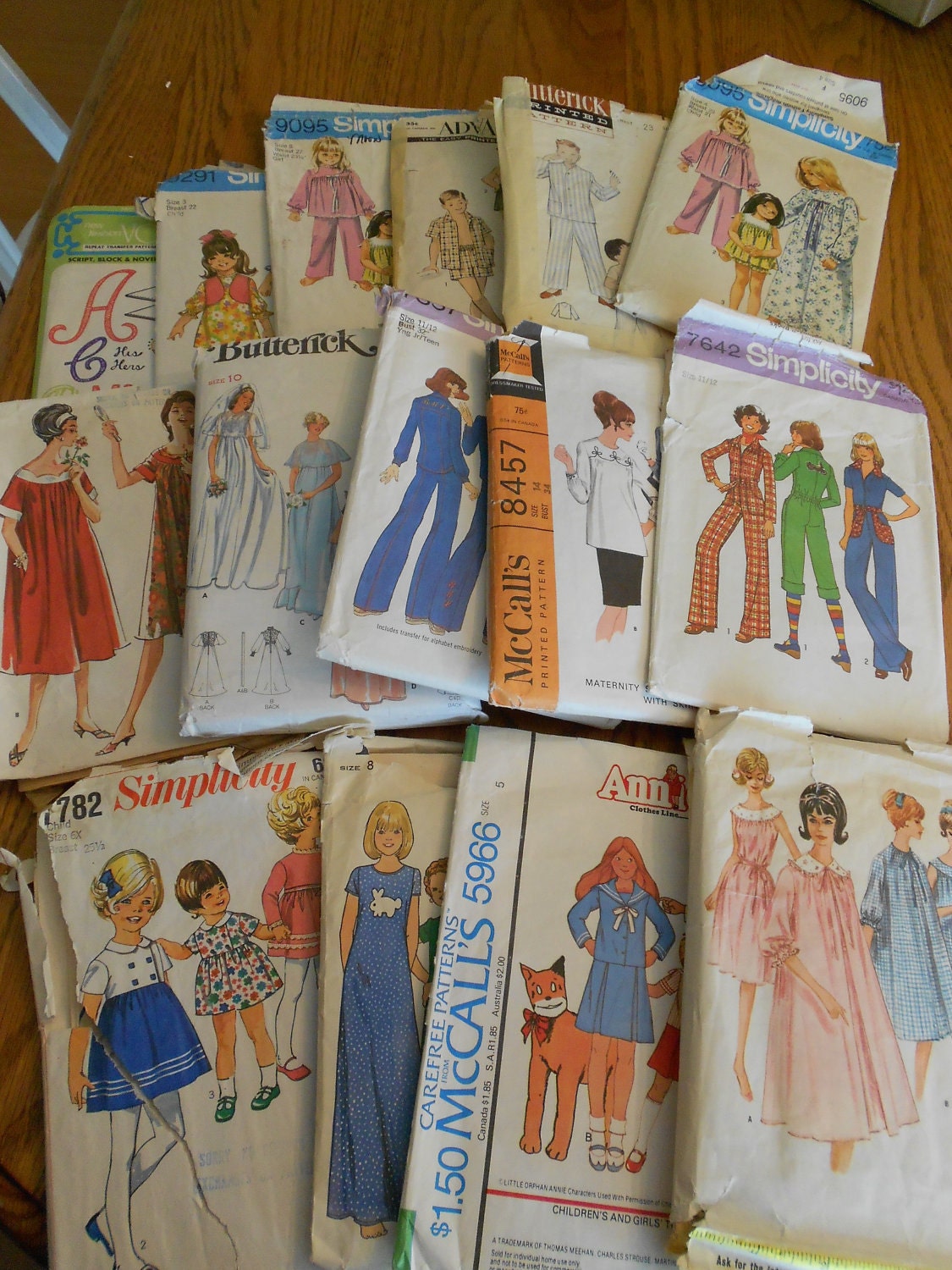 Lot of 15 Vintage Patterns from the 1960s & 1970s
