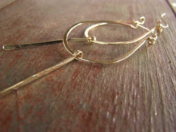 Holiday Jewelry Gift, Hoop Earrings, Handmade Jewelry 14K gold filled, dangle