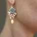Pearl Jewelry, Goddess Earrings with Bezel set Labradorite and Pearls, Pearl Earrings, 14K gold filled and Pearl, Holiday Pearl Jewelry