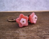 Peach vintage inspired blossom earrings