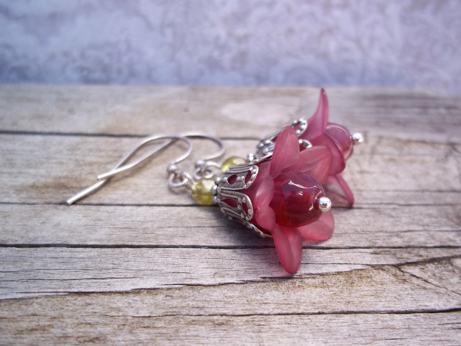 Sweet pink flower earrings
