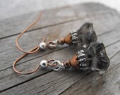 Mixed metal squash blossom earrings