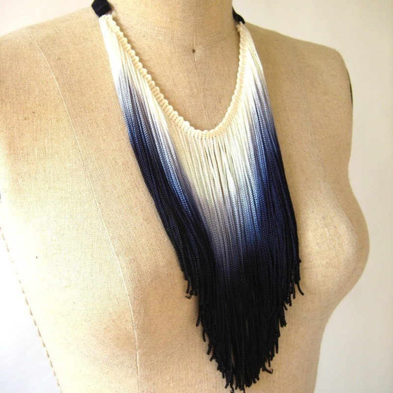 Indigo Fringe Necklace