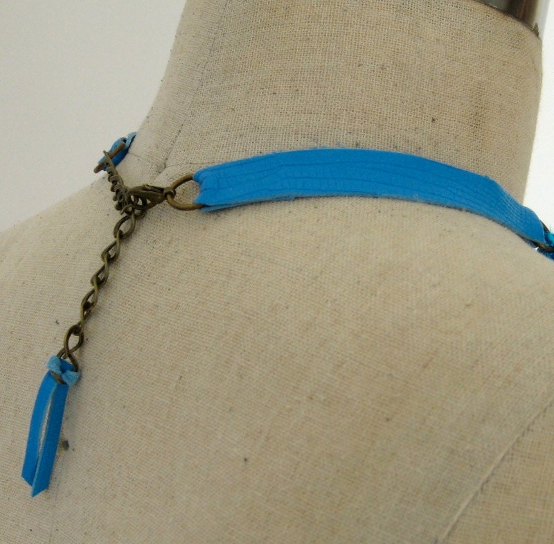 50% OFF SALE Amazon Teal Neon Fringe Necklace