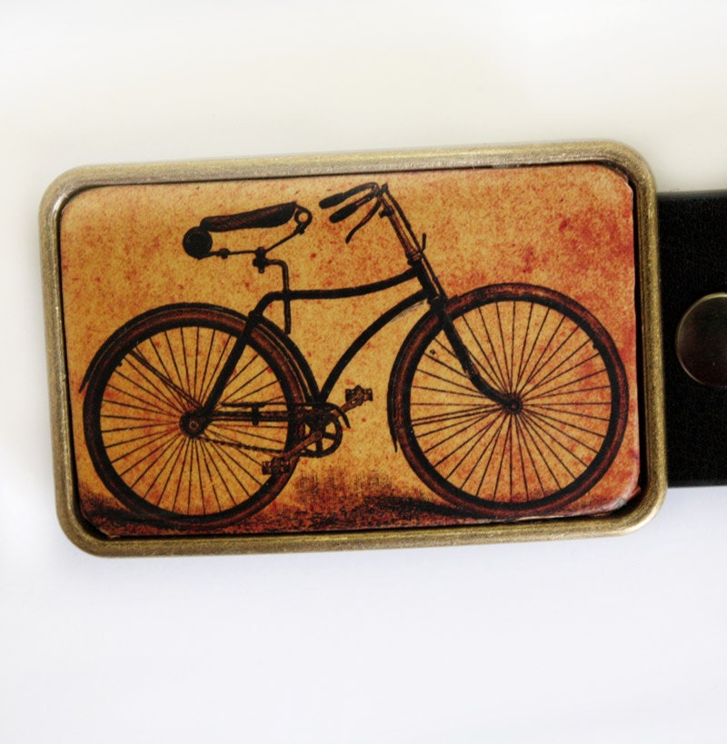 Rust Orange Bicycle Belt Buckle FREE SHIPPING