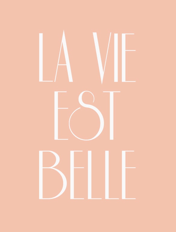 La Vie Est Belle French Poster Print - Life is Beautiful - Pink