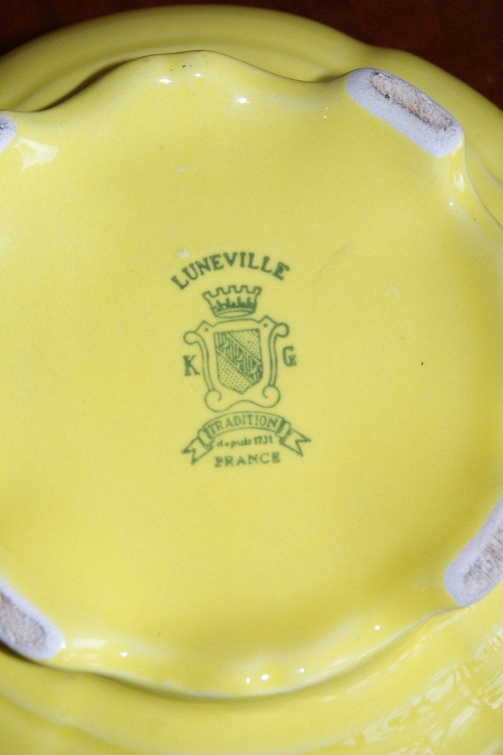 SALE  Luneville Yellow Porcelain Tureen