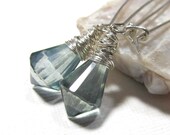 Sterling Silver Gemstone Dangle Earrings with Teal Quartz