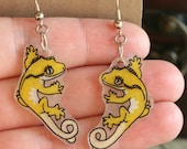 Crested Gecko Earrings - Sunrise