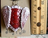 Winged Red Turtle Shell Pendant