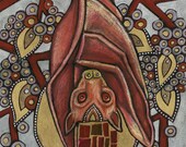 Art Nouveau Fruit Bat Flying Fox Animal Art Print