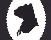 Hand Cut Bear Profile Silhouette