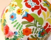 Plush Baby Ball Toy with Colorful Chenille and Flowers - Sunny Pop Garden -7 inch Size