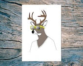 SUMMER DEER folded note card with envelope