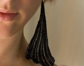 Lace earrings - Wind - Black LAST PAIR