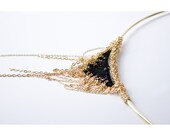Zia Dripping triangle - lace, chain & hoop necklace