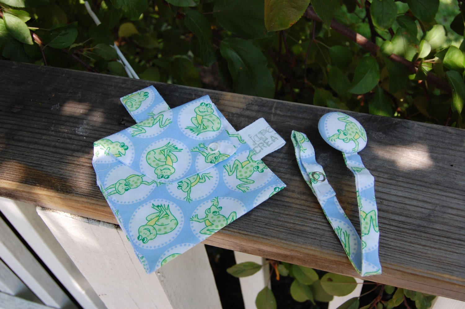 Cool Frog Paci Pouch and Paci Clip