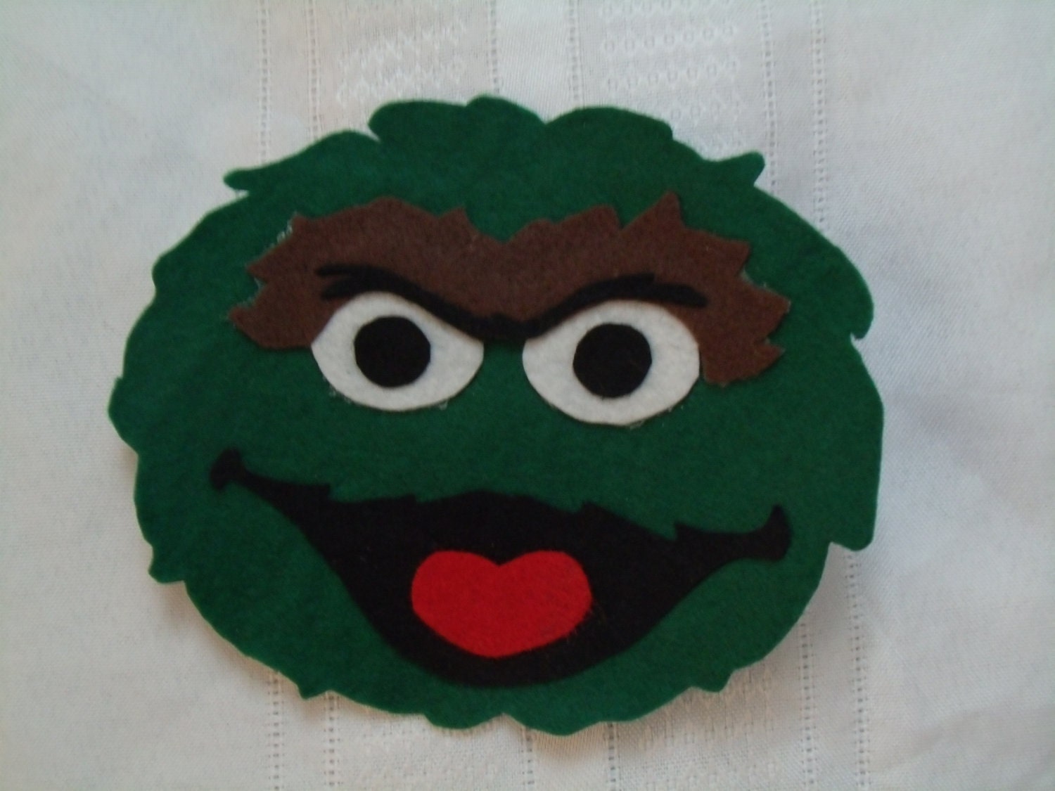 DIY Oscar The Grouch Sesame Street inspired IRON ON Felt Applique