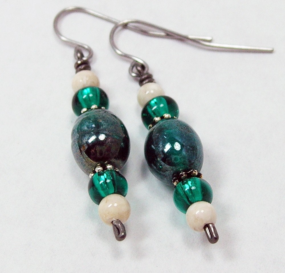 Aqua Drop Earrings  made for sensitive ears