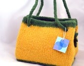 Green and Yellow Felted Purse