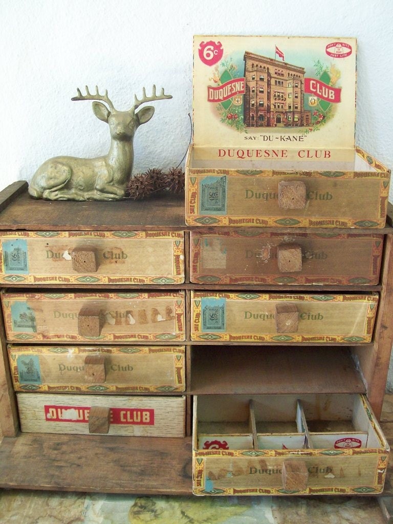 Cigar Box Cabinet, Amazing One of a Kind Antique Decor