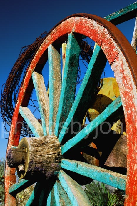 Rode Hard and Put Up - 8x12 signed and numbered original photograph - rustic wagon wheel 