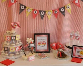 Printable PartyPack  - FIRETRUCK BIRTHDAY