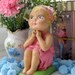Flapper Girl Chalkware Figurine Handmade 1920s Vintage Style