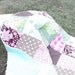 SALE 25% off, Minky Patchwork Quilt, pink brown, soft lush, fresh modern handmade, READY to SHIP