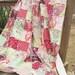 Queen Size Rag Quilt, Love in Heart, ALL NATURAL, fresh modern handmade bedding