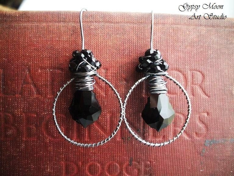 oOo SALE oOo  Nocturnal sterling silver swarovski earrings