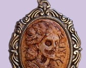 Skeleton Zombie horror Cameo necklace / pendant