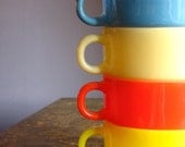 Vintage Glasbake Soup Mugs .. Set of 4