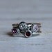 Sterling Silver Stacked Birthstone Ring