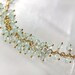 Aqua Green Gold Filled Cluster Bracelet Aquamarine Chalcedony Gray Moonstone  - Madrigal