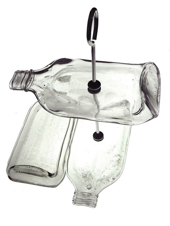 Double Decker Recycled Glass Flask Dish