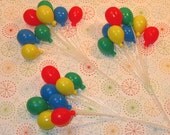 Small Primary Balloon Cupcake Picks  (3)